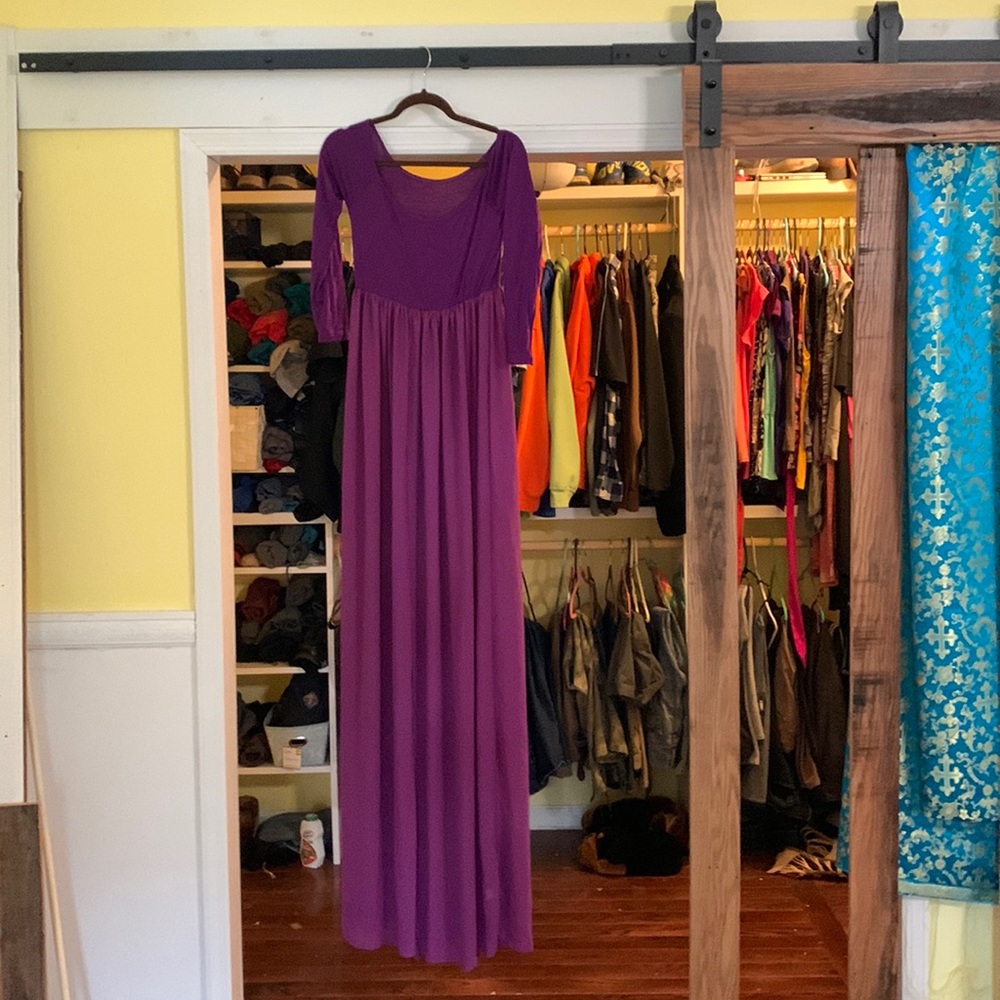 Size small Purple Sheer Maternity Dress